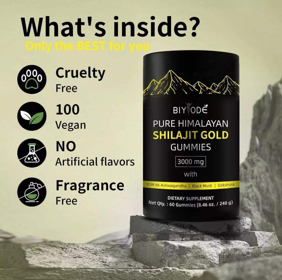 Himalayan Shilajit GOLD Gummies, Natural Extremely Potent 3000 mg, Fulvic Acid