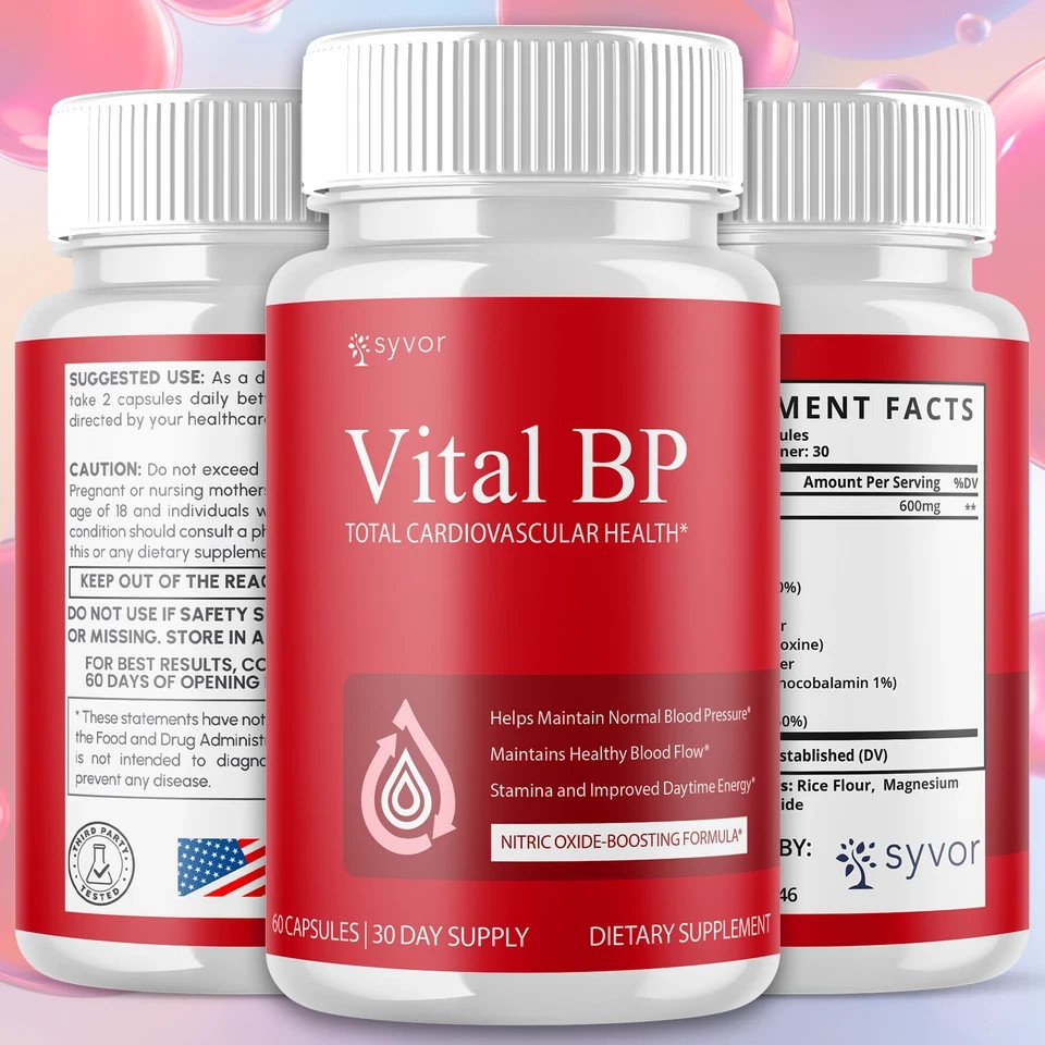 (3 Pack) Vital BP Advanced Blood Support Vitamin Formula VitalBP 180 Capsules