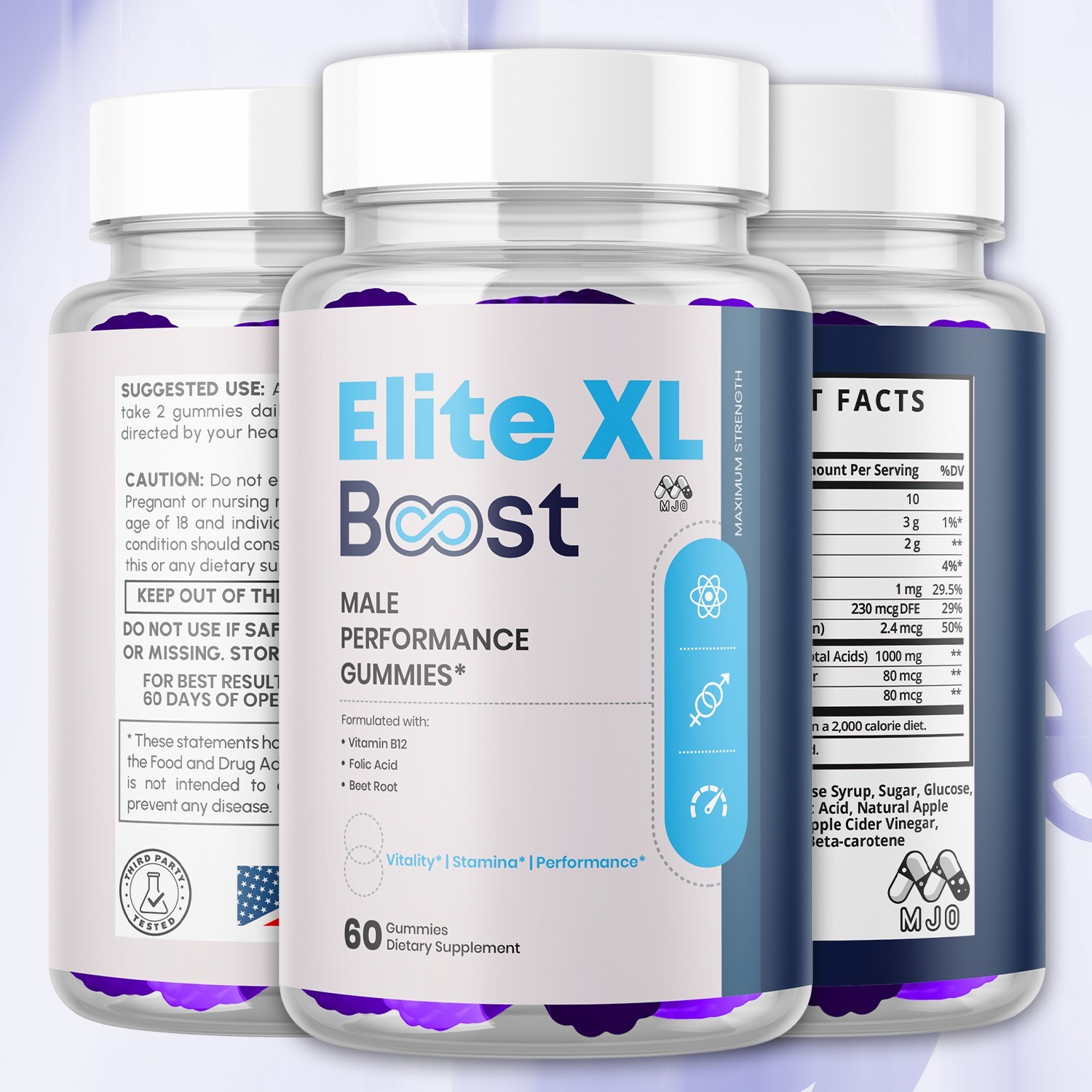 (1 Pack) Elite XL Boost Male Gummys Advanced Elite XLBoost Formula 60 Gummies