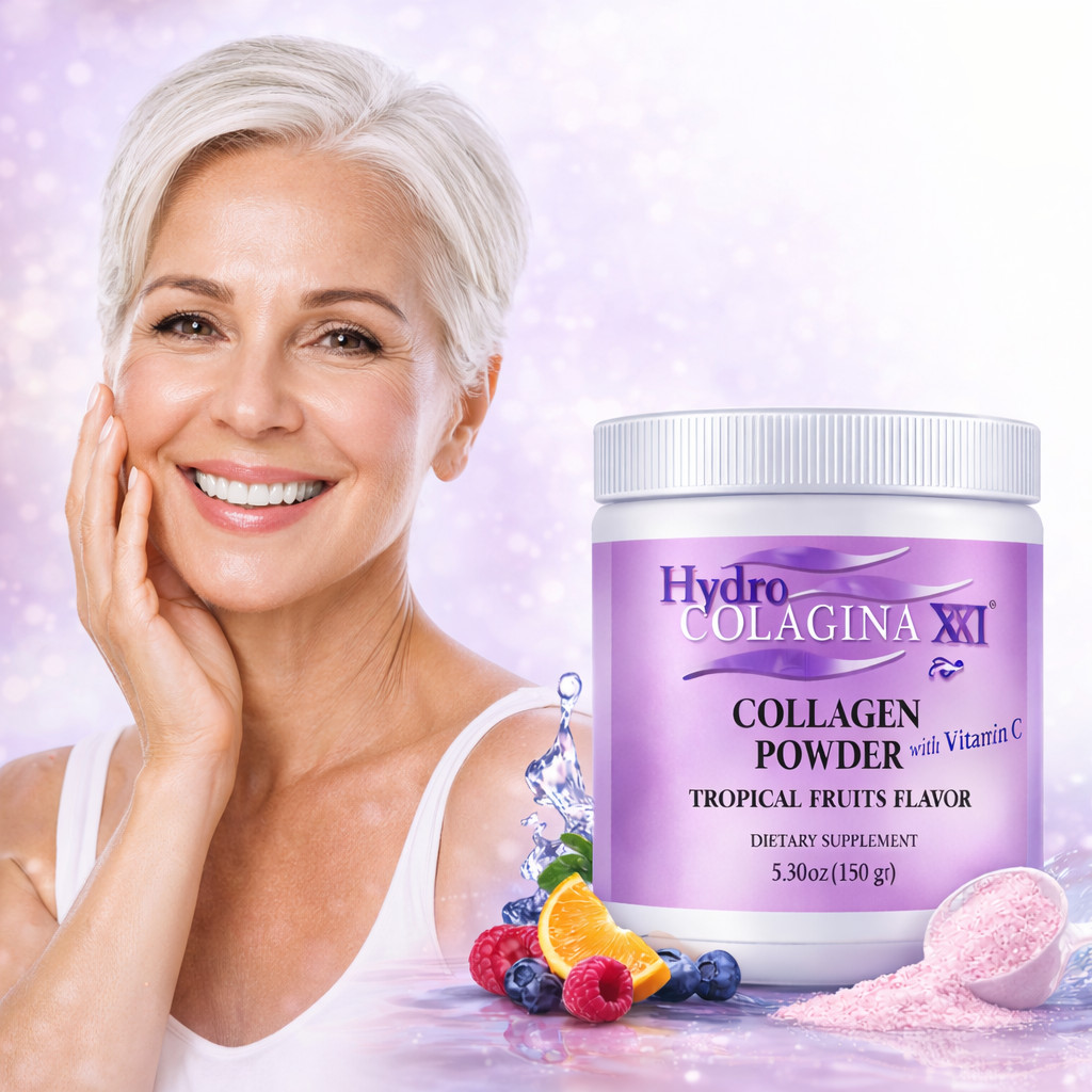 2 Pack Collagen Powder with Vitamin C Tropical Flavor Skin Hair Nails Support