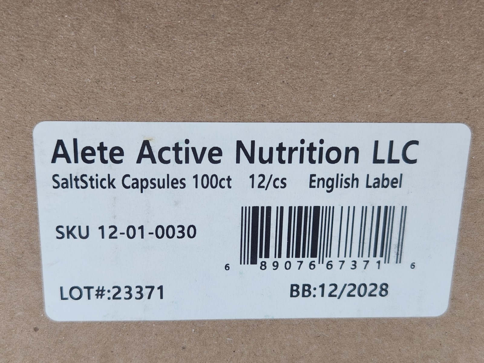 SaltStick Electrolyte Capsules 12 bottles exp 12/2028