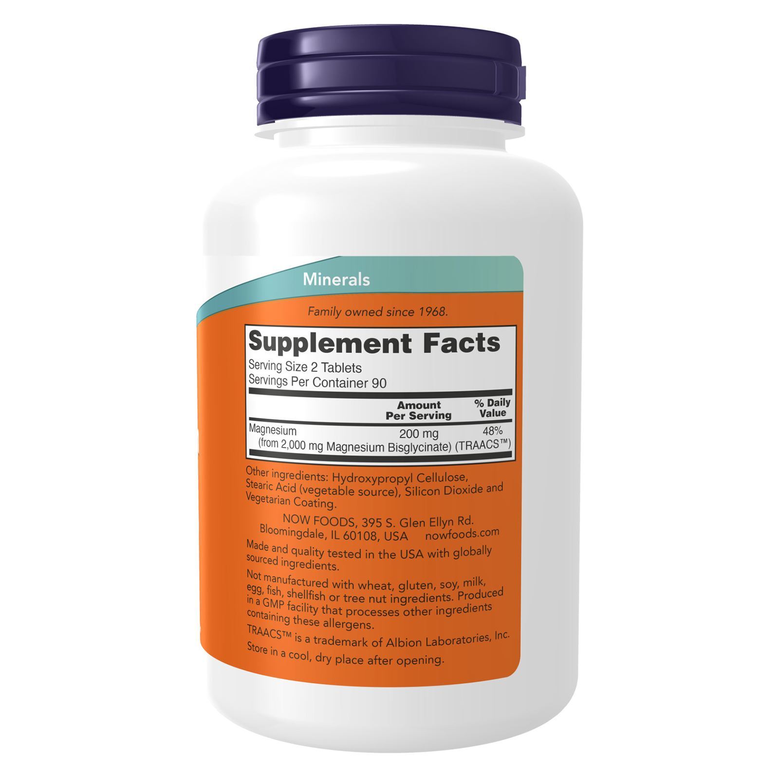 NOW FOODS Magnesium Glycinate – 180 Tablets