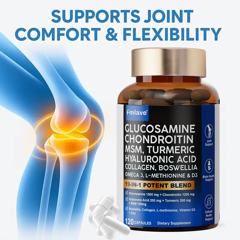 Glucosamine Chondroitin Collagen Hyaluronic Acid MSM Turmeric Joint Support 120c