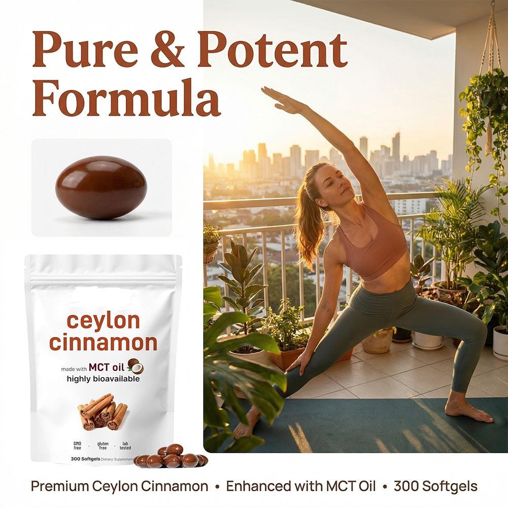 2PACK 7200Mg Equivalent |300Softgels with MCT Oil|HighlyBioavail Ceylon Cinnamon