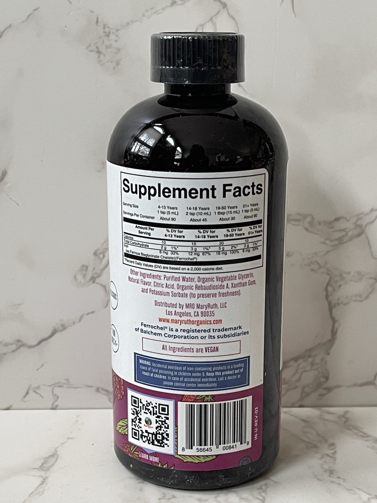 Mary Ruth’s Vegan Liquid Iron 15.22fl oz Dietary Suppliment New Sealed Exp 05/27