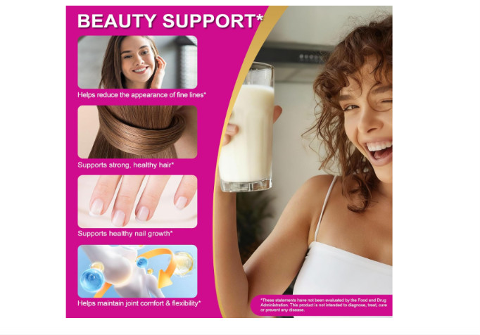 Multi Collagen Peptides Powder Types I II III V X Biotin Vit C Hyaluronic Acid 1