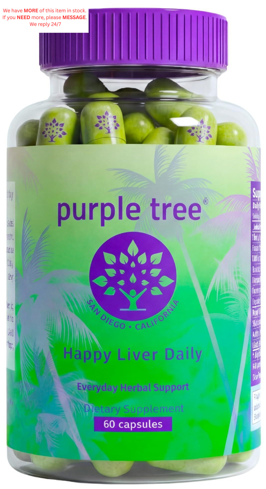 purple tree Happy Liver Daily | Support & Cleanse 60 Count (Pack of 1)