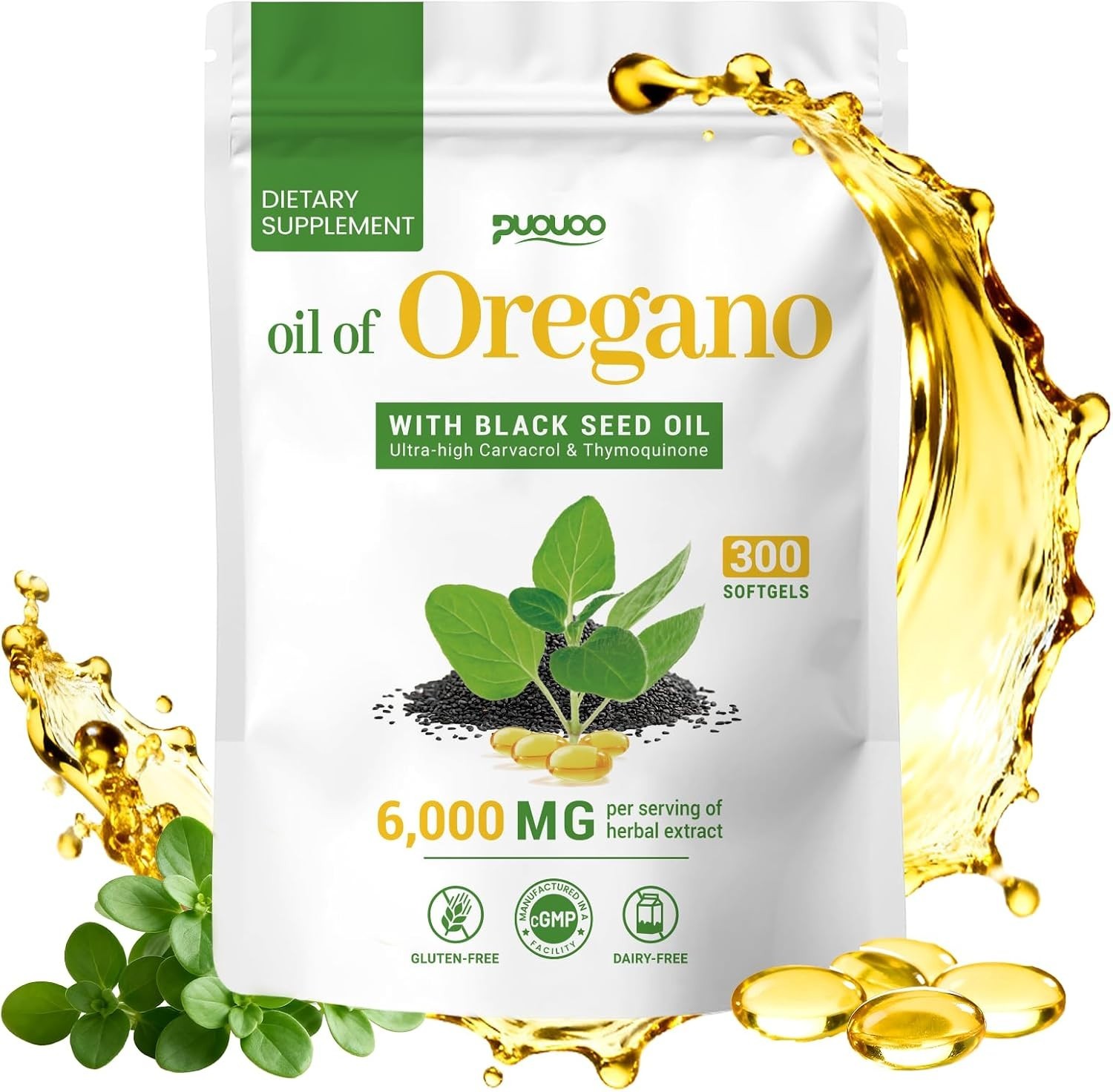 🔥 Oil Of Oregano With Black Seed Oil 6,000MG 300 Softgels 🔥 🚀 (Fast Delivery)