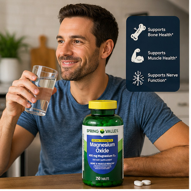 2-Pack Spring Valley Magnesium Supplement Tablet for Bone and Muscle 400mg 250CT