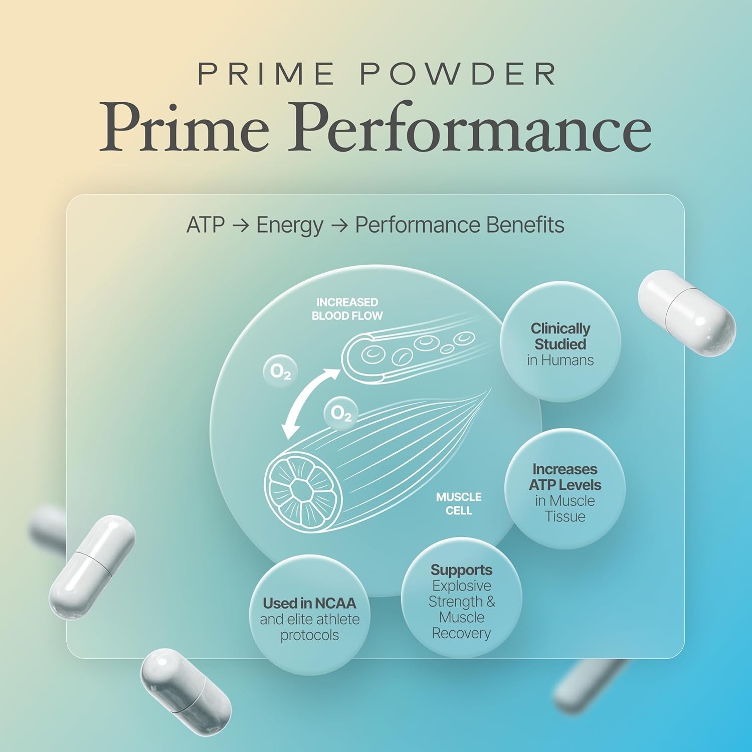 Prime Powders ATP 400mg Capsules 120 Count Energy Endurance Strength Supplement