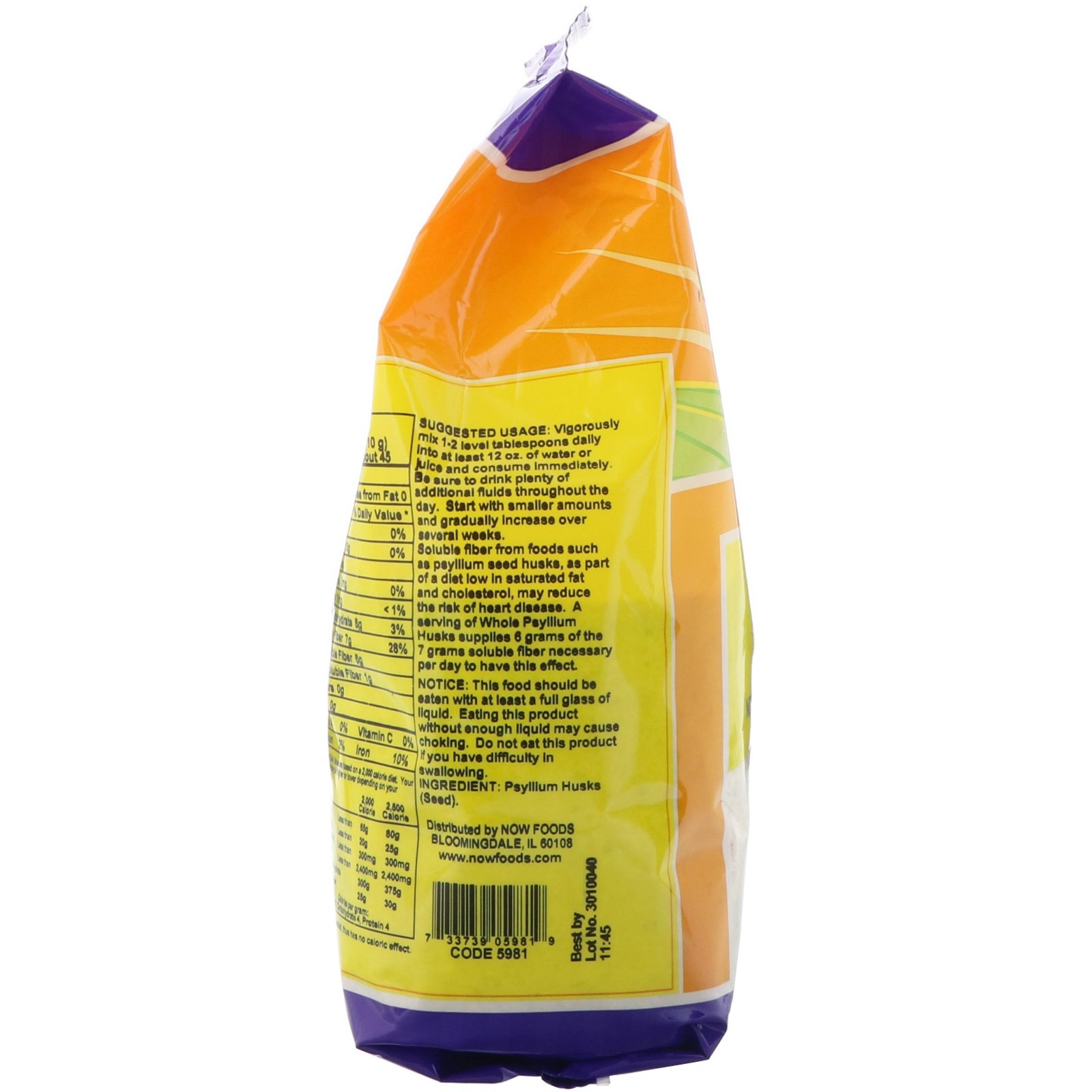 Now Foods, (2 Pack) Whole Psyllium Husks, 16 oz (454 g)