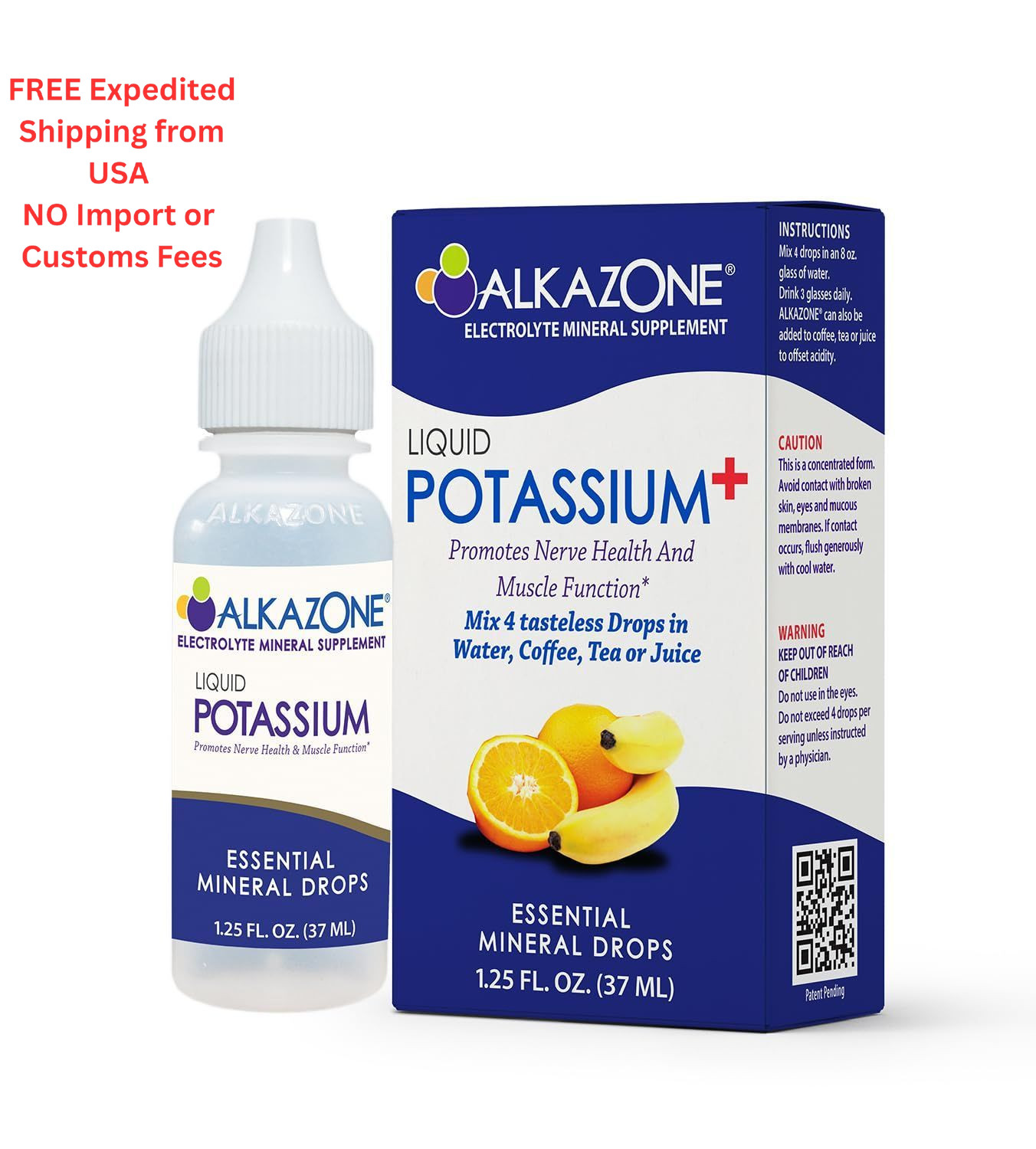 ALKAZONE Liquid Potassium+ | 1.25 Fl Oz (Pack of 1), No Color