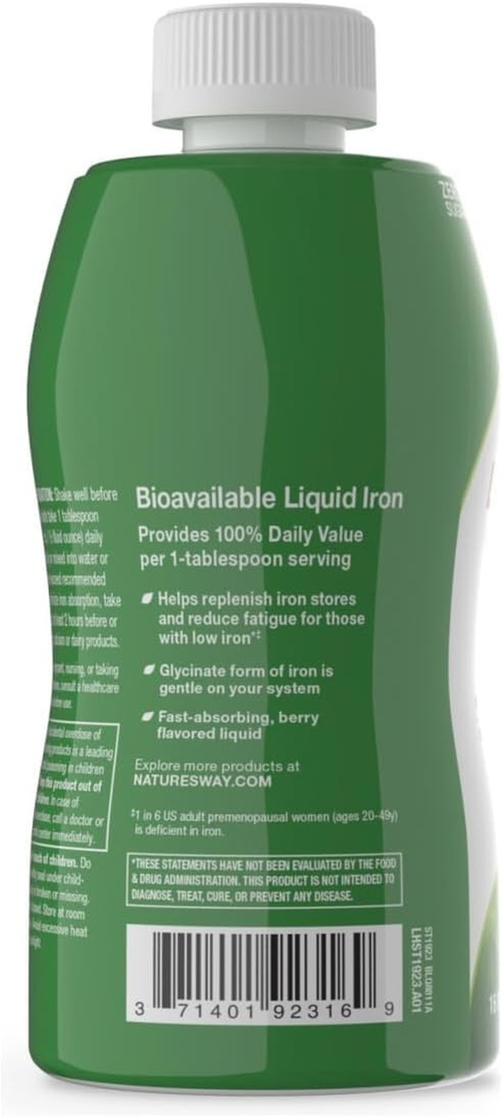 Nature’S Way Liquid Iron Supplement, 18 Mg per Serving, Berry, 16 Fl Oz | Gentle