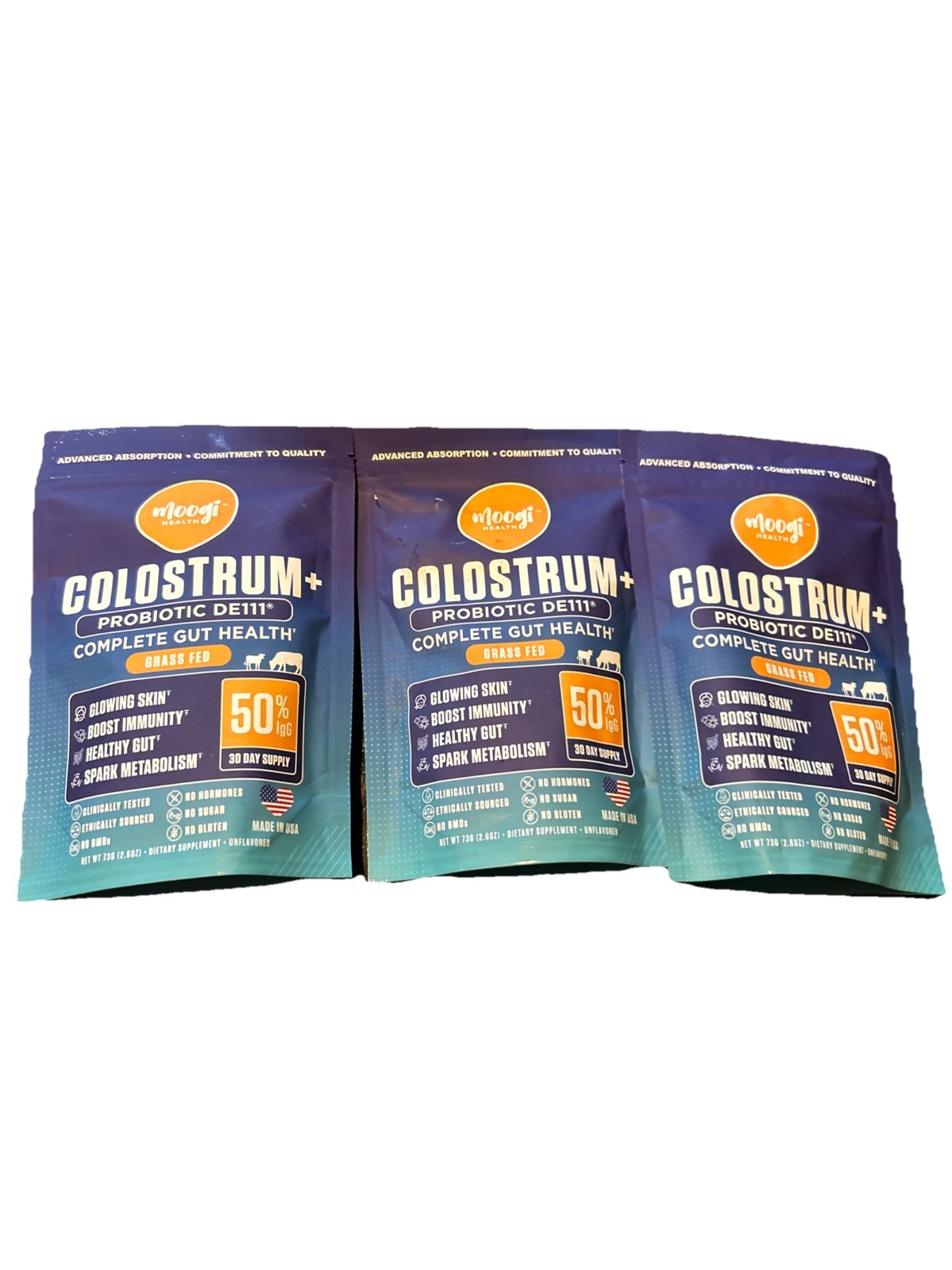 Moogi Colostrum Grass Fed 3pk 2.6 Oz Each Exp 1/27