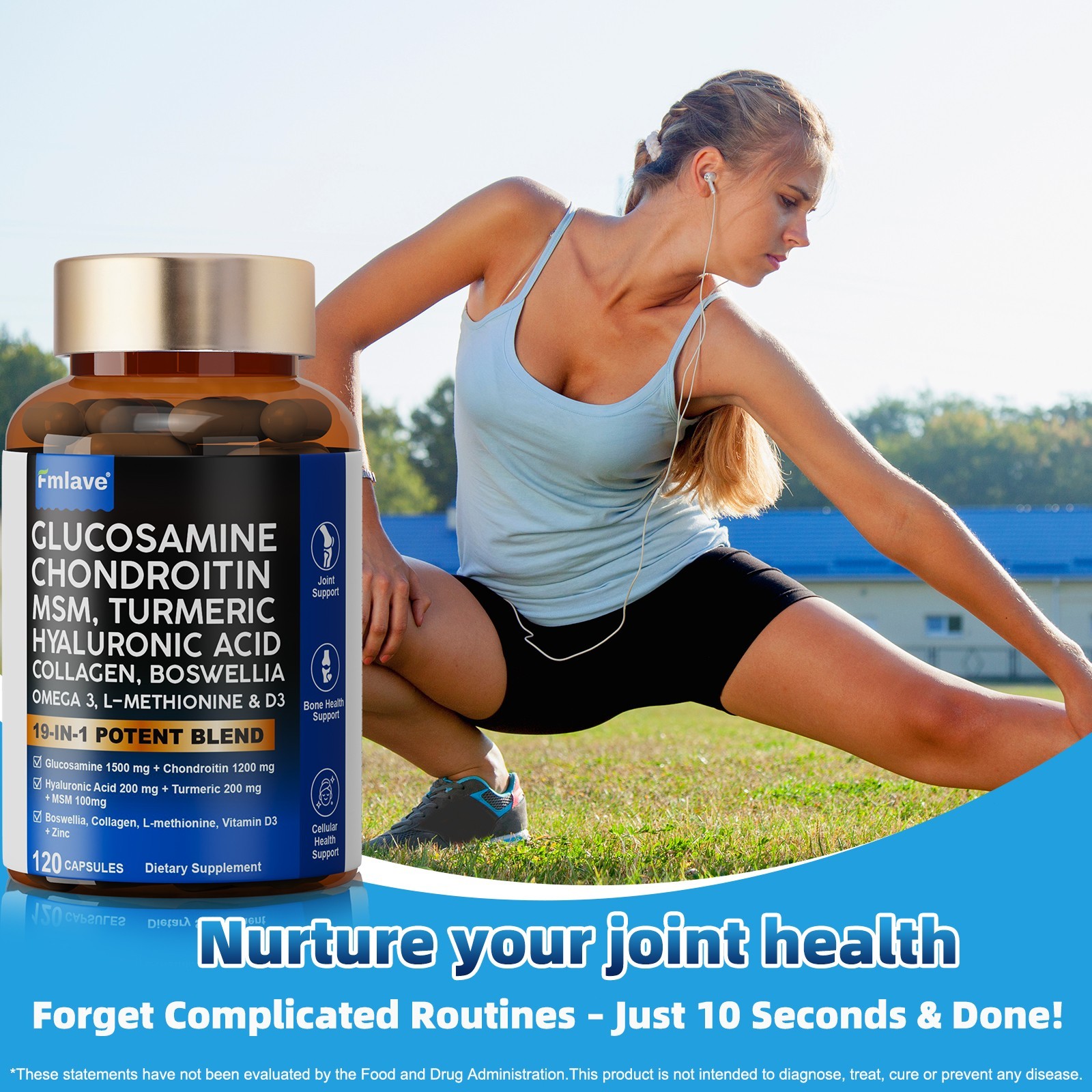 Glucosamine Chondroitin Turmeric MSM Triple Strength Joint Support 2800mg 120pcs