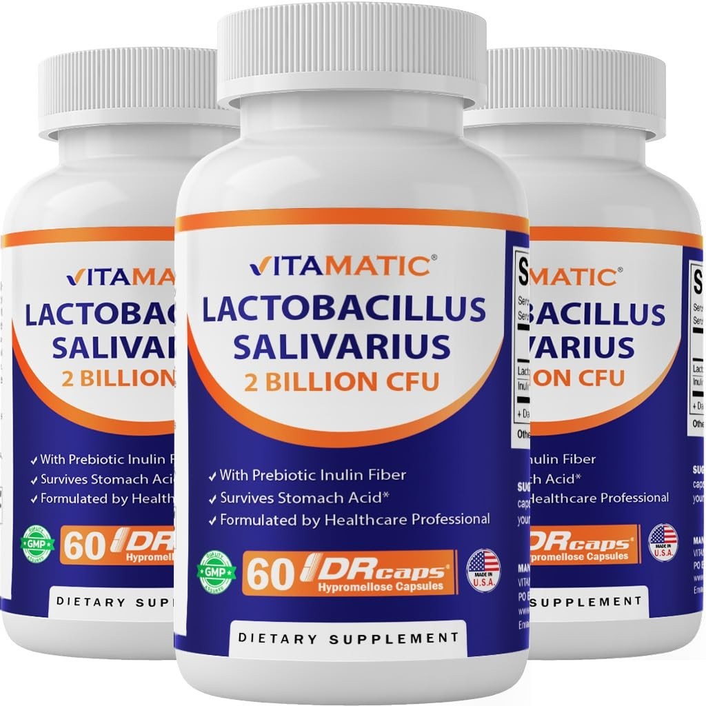 Lactobacillus Salivarius Probiotic Capsules 2 Billion CFU – 60 Count – Digestive