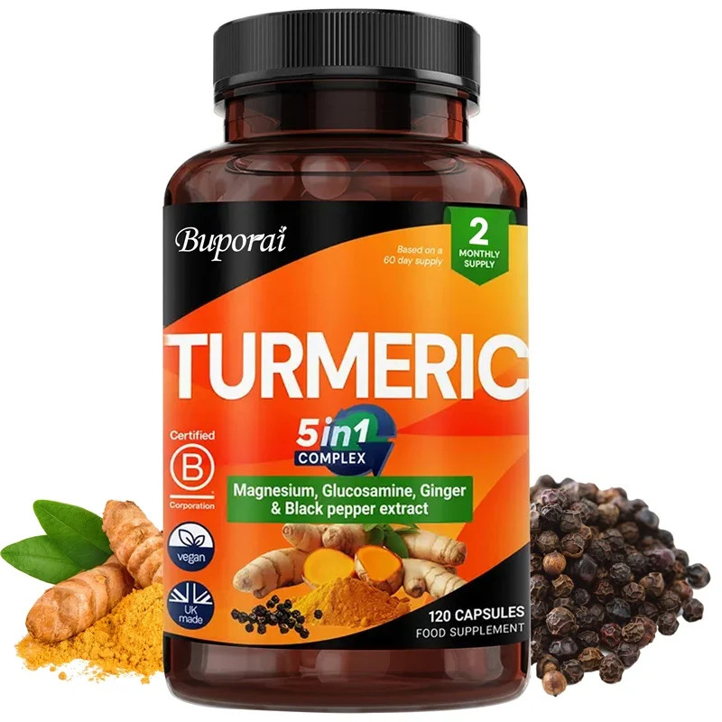 Turmeric 5-in-1 Complex 120pcs,Joint Mobility,Promote Bones and Digestive Health