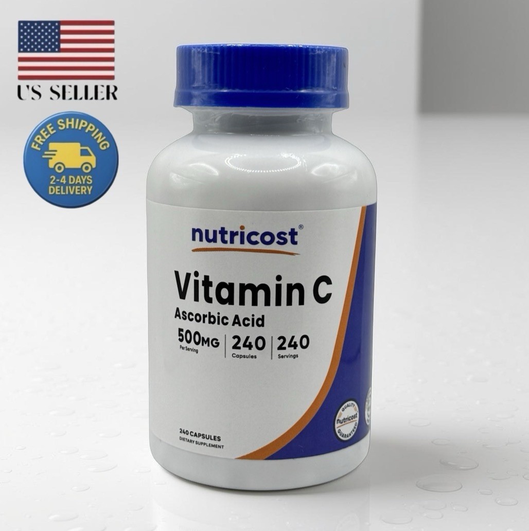 Nutricost Vitamin C 500mg, 240 Capsules, Gluten Free & Non-GMO, Vegan