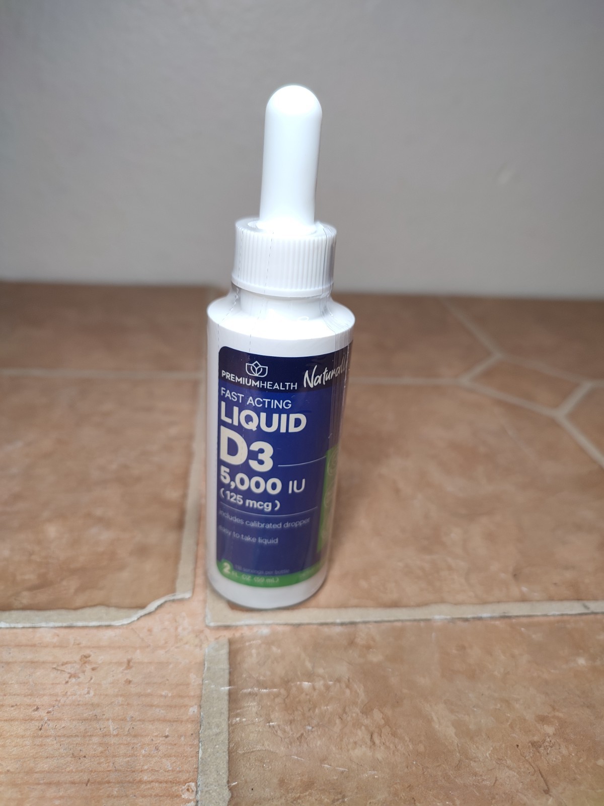 Premium Health Vitamin D3 5000 IU (125 mcg) Liquid Drops 2 fl oz Exp 6/2027 NIP