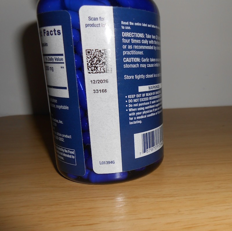 Life Extension Optimized Garlic 1200 mg Allicin 10,000 ppm – 200Caps Exp 12/2026