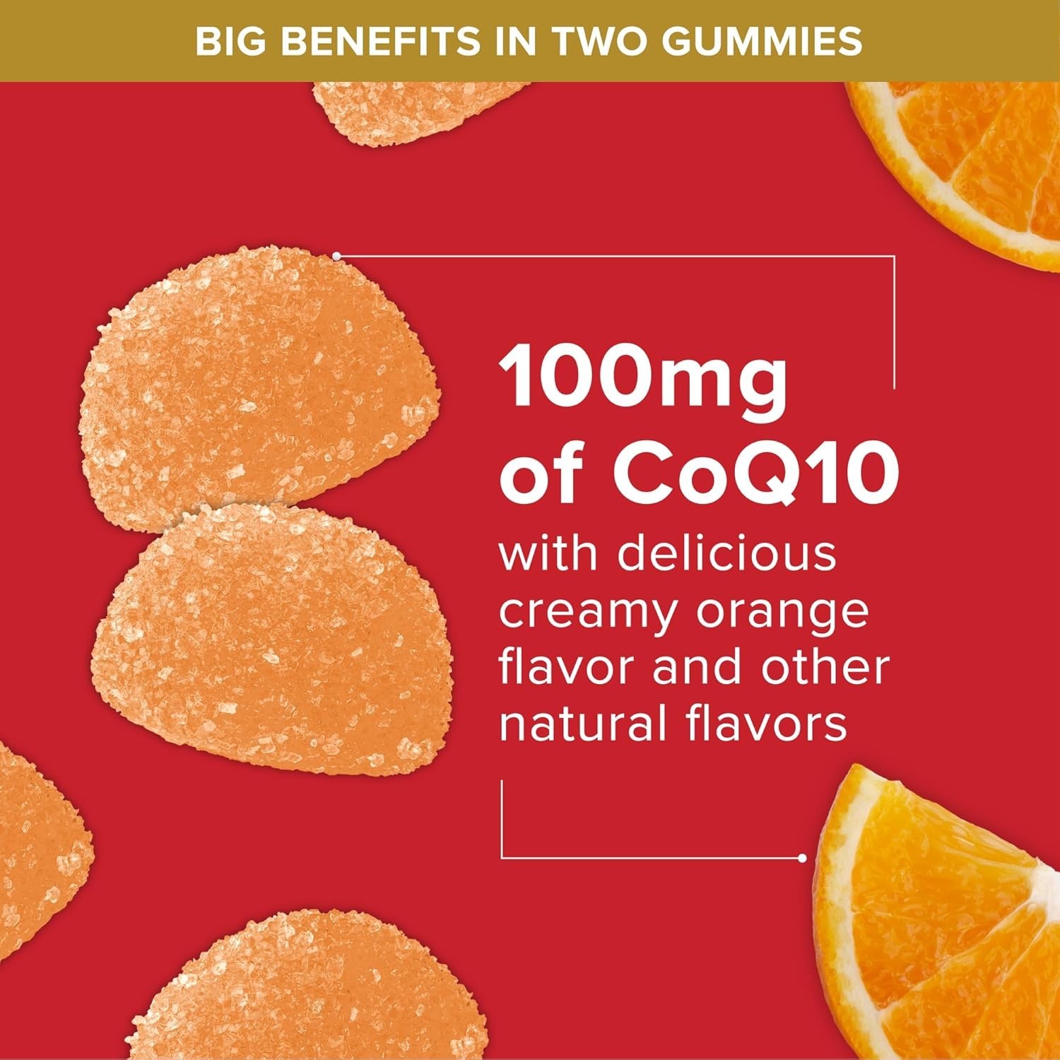 CoQ10 Gummies 100mg – Tasty Orange Flavor for Heart Health (120 Count)