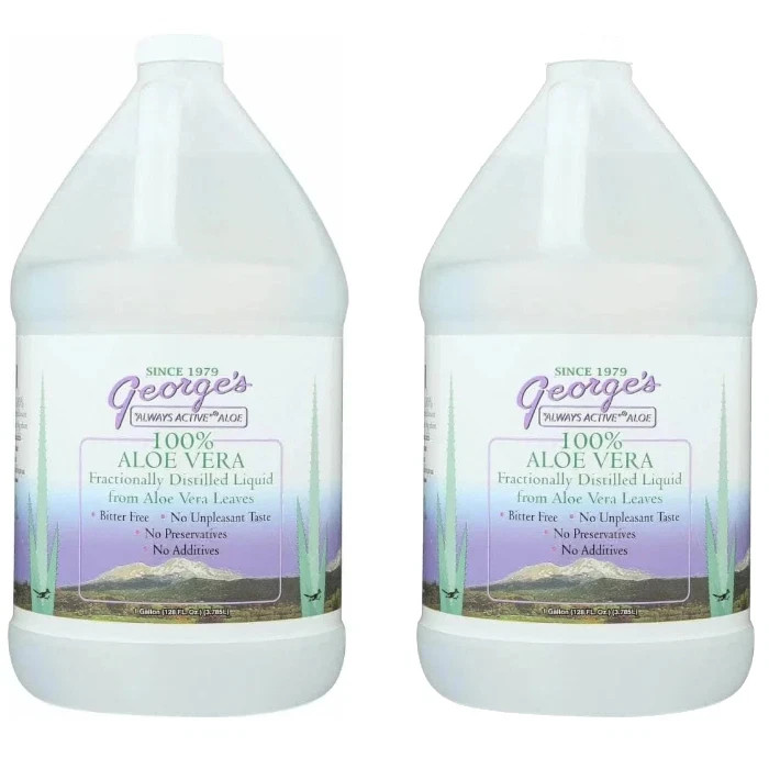 Warren Laboratories George’s 100% Aloe Vera Liquid 128 fl. oz Each (Pack of 2)