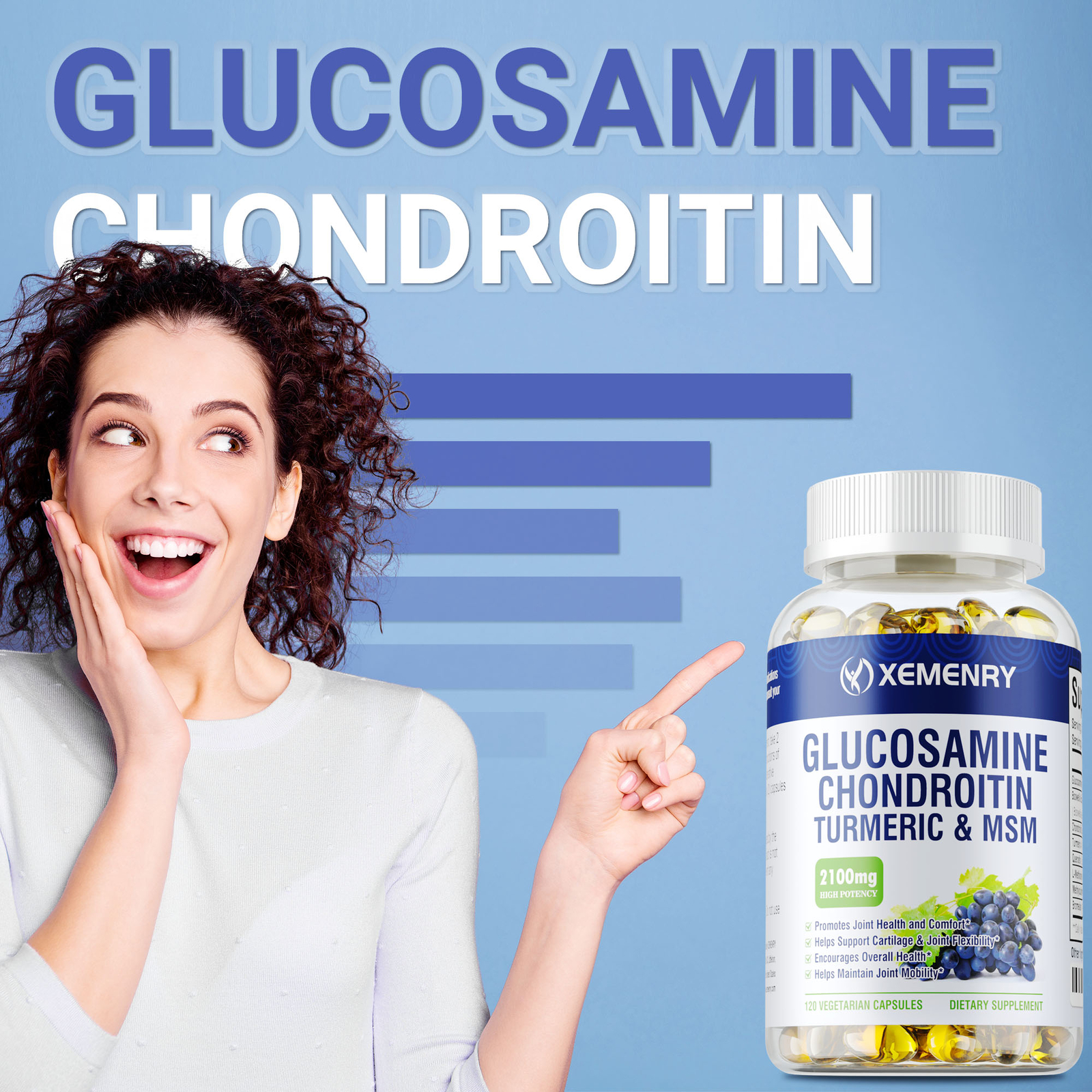 Glucosamine Chondroitin Turmeric & MSM 2100mg – Triple Strength Joint Support