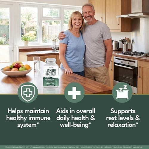 Lithium Orotate 10mg | 5mg Per Capsules | High Bioavailability Trace Mineral | P