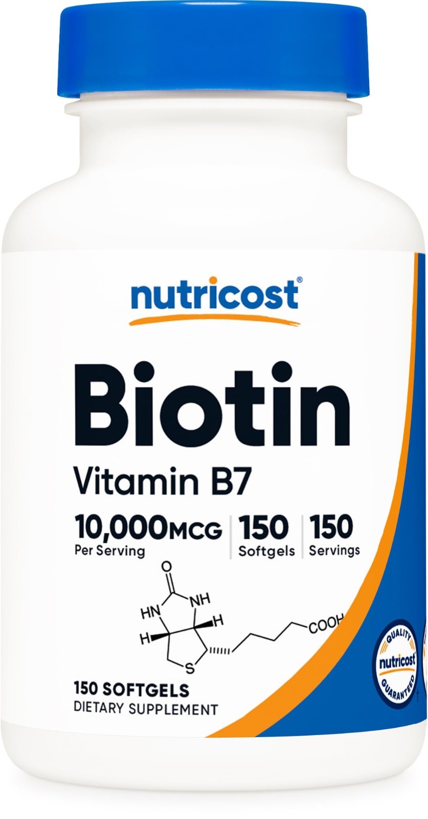 High-Potency Biotin 10,000mcg – 150 Softgels, Gluten-Free, Non-GMO Supplement