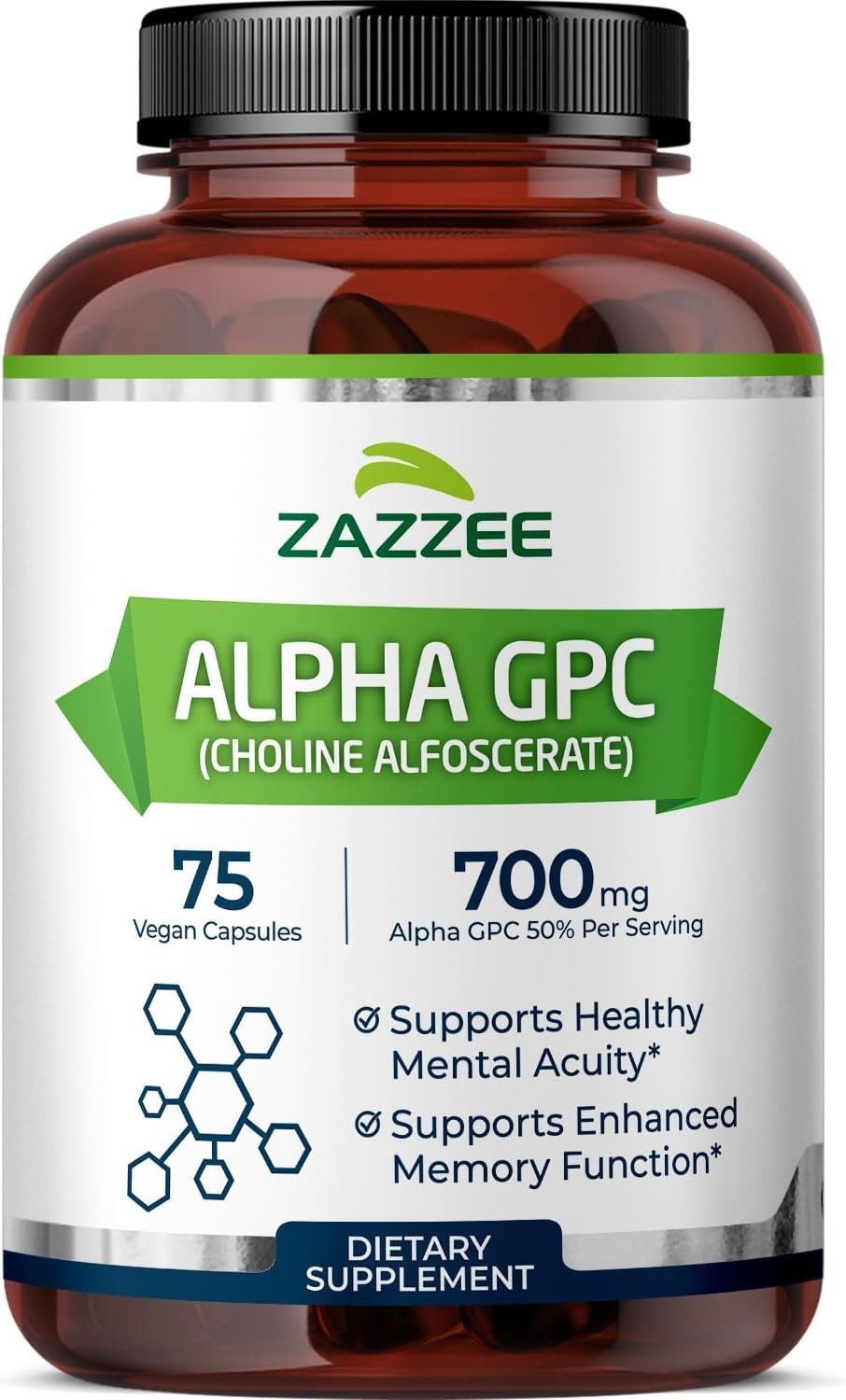 Pure Pharmaceutical Grade Alpha GPC 700 mg – Non-GMO, Capsules, 75 Count
