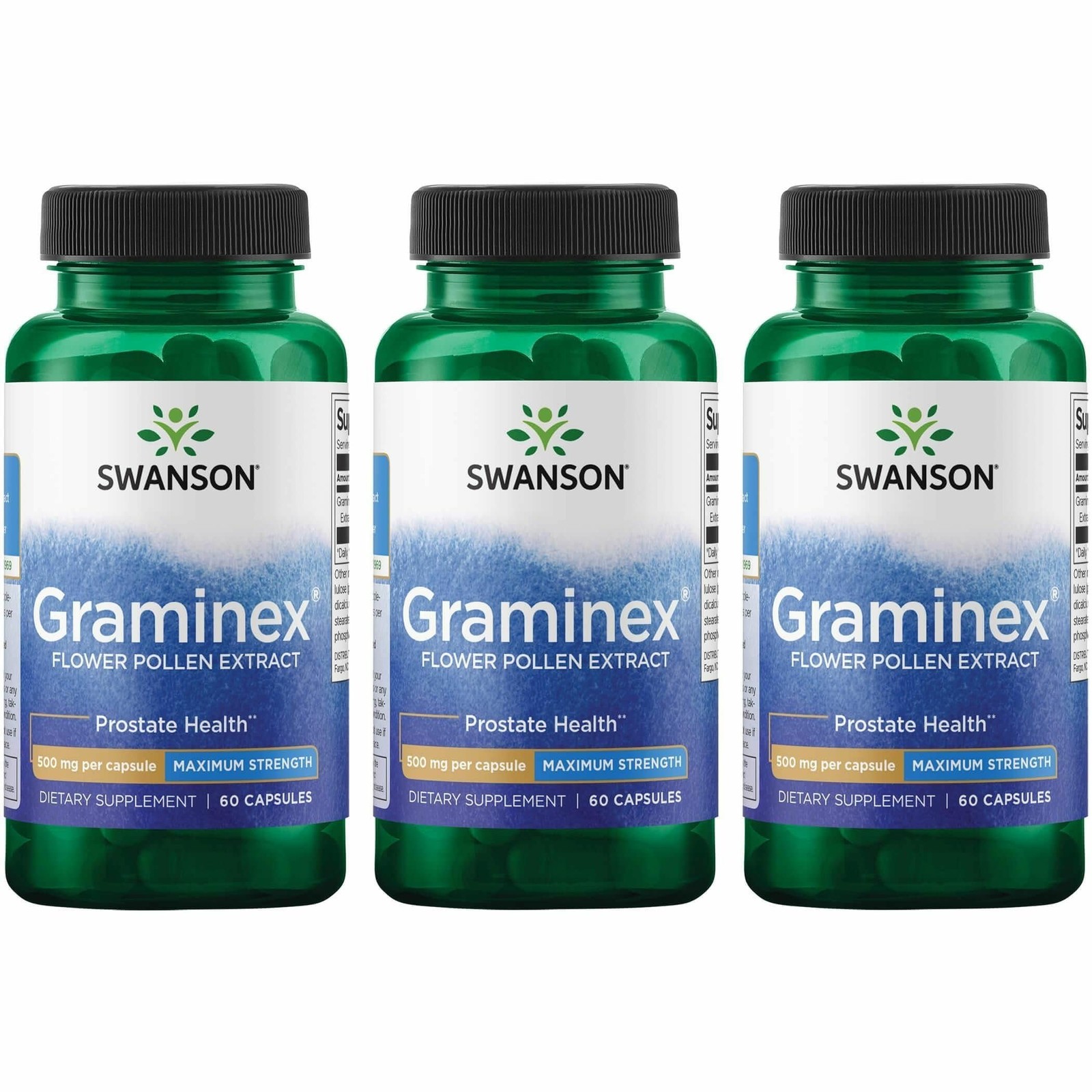 Swanson Maximum Strength Graminex Flower Pollen Extract 60 Count (Pack of 3)