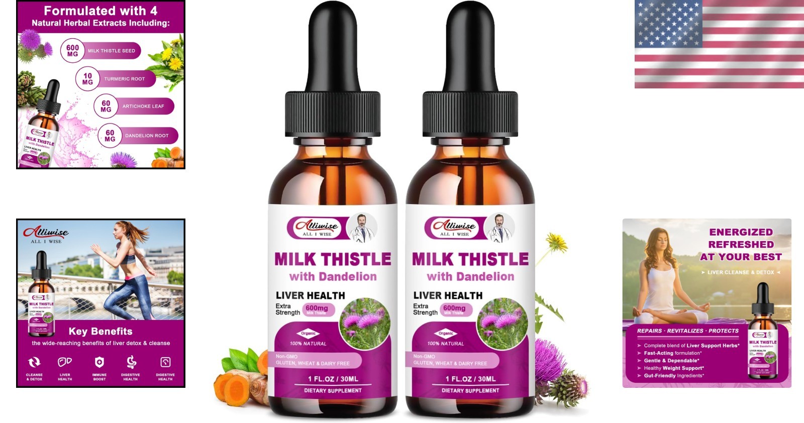 Liver Health Support Liquid with Milk Thistle & Dandelion | Detox