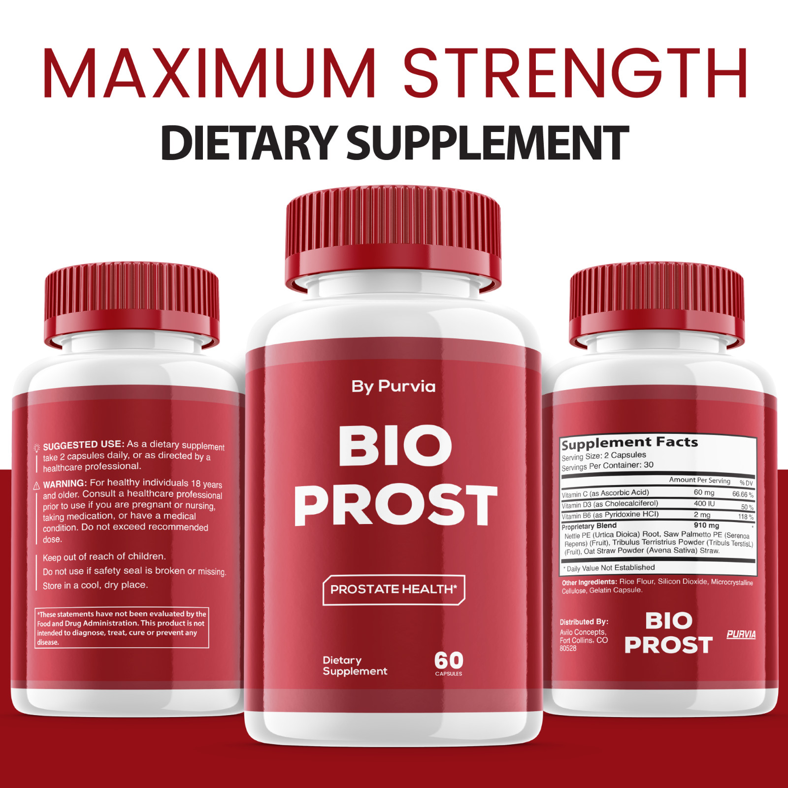 (5 Pack) Bio Prost Pills Maximum Strength Formula Overall Wellness Supplement