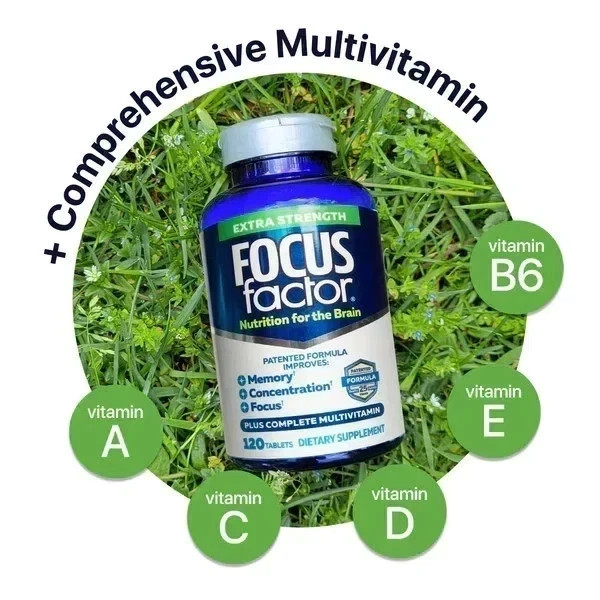 3 Packs Focus Factor Adults Extra Strength- Brain Supplement for Memory- 120 Tab