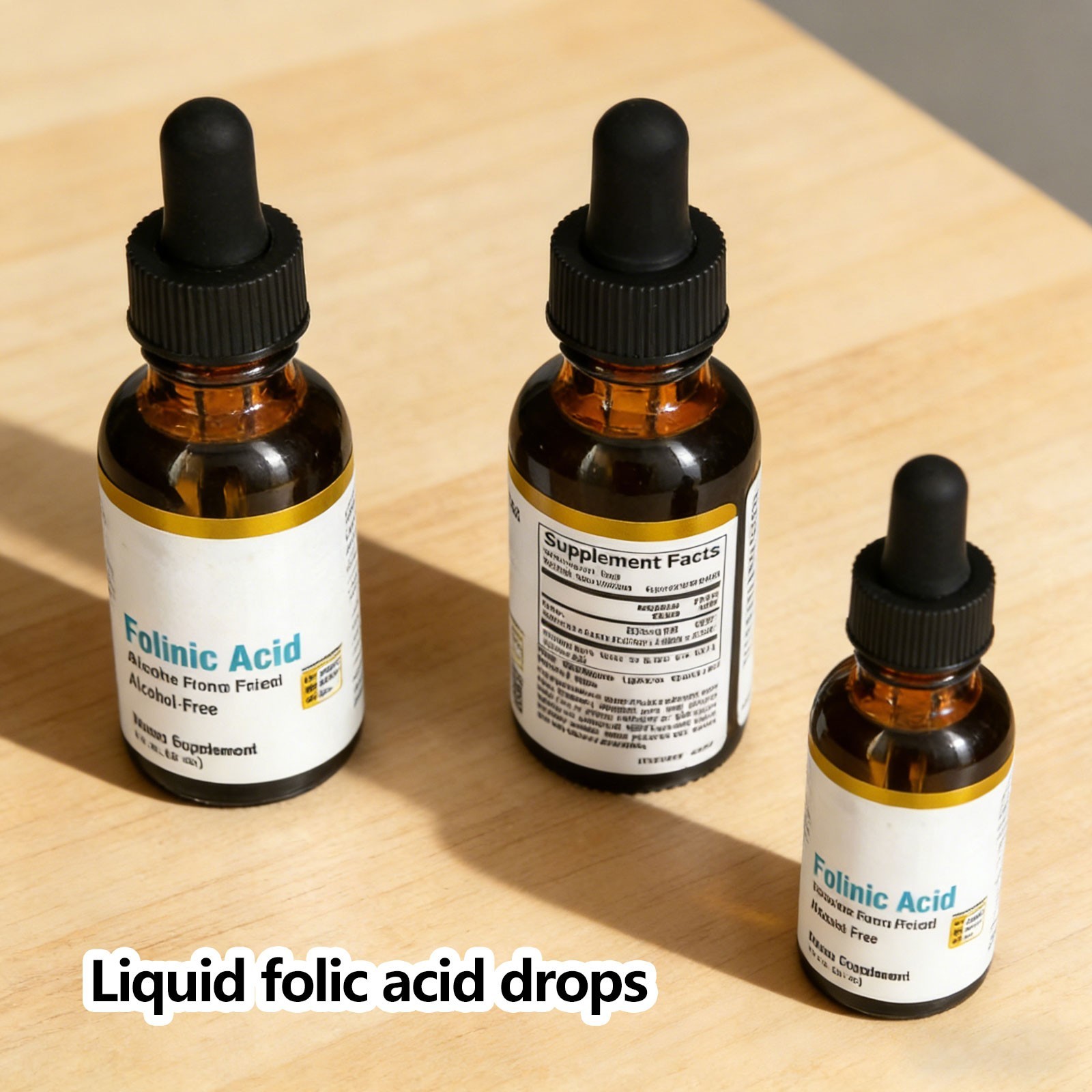 3 package Folinic Acid Supplement 3-Pack, 1 Fl Oz (30ML) Alcohol-Free Health …