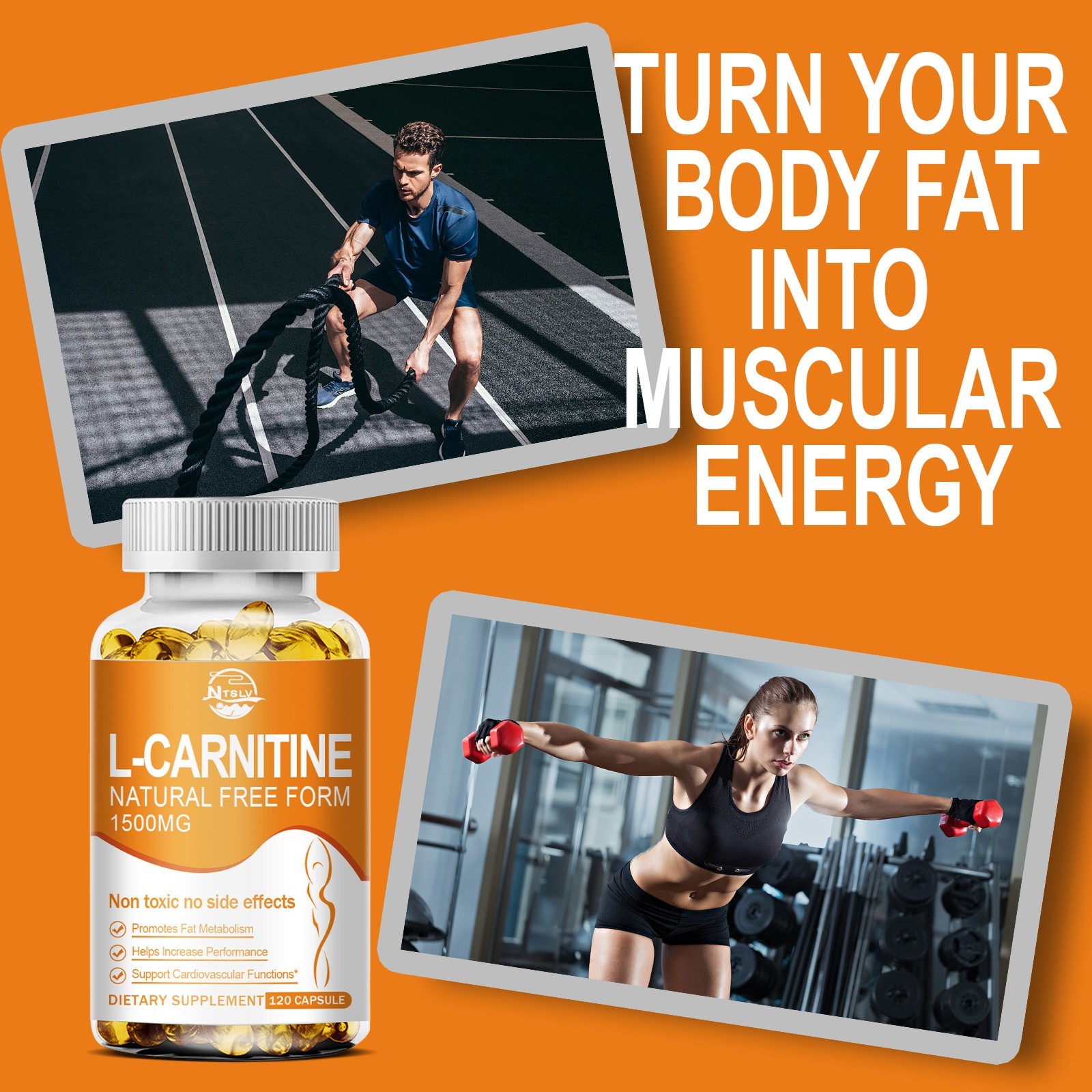 120 L-Carnitine 1500mg, Fat Burner Weight Loss Antioxidant Dietary Supplement