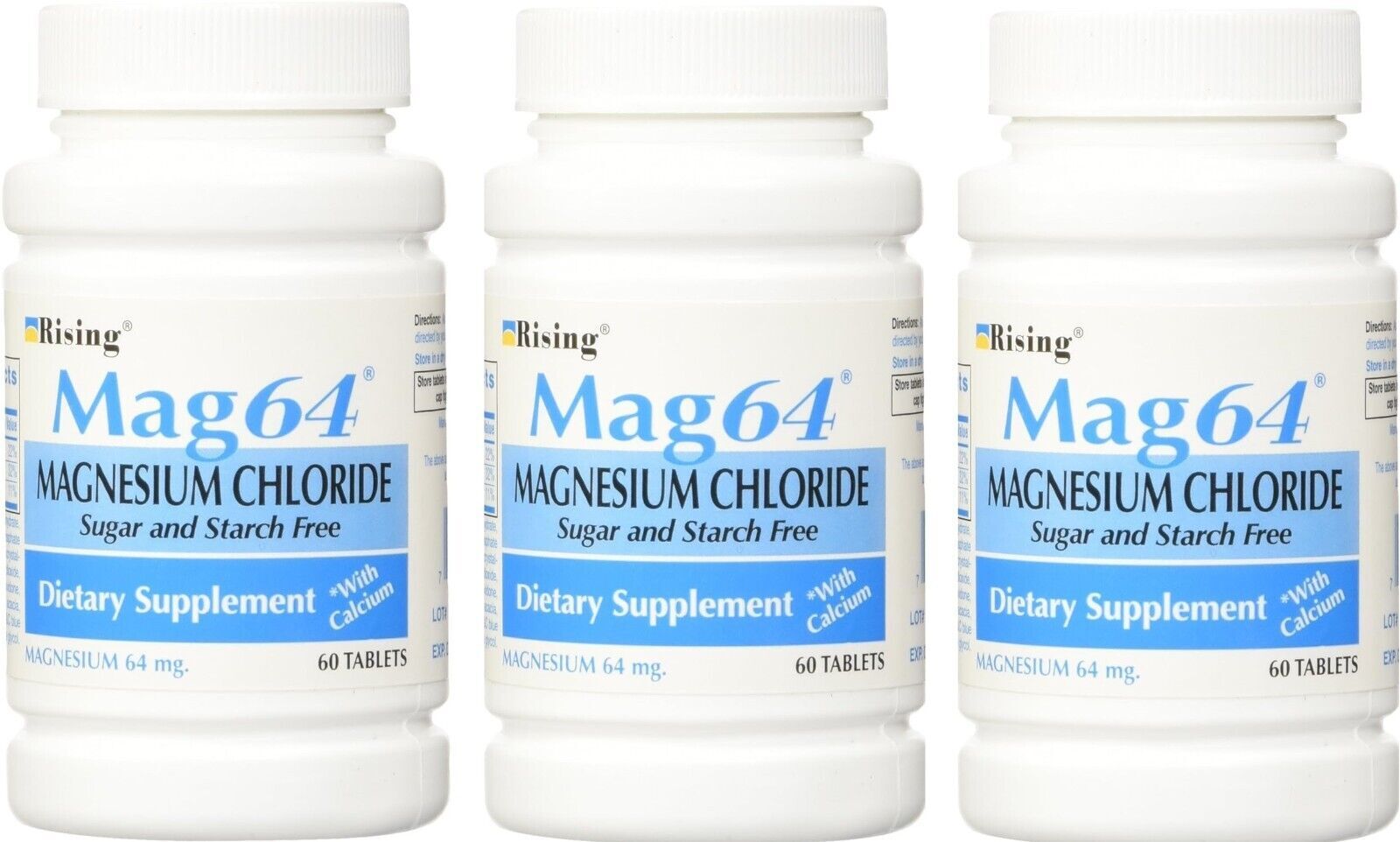 Mag 64 Dietary Supplement Tablets, 60 Count (Pack of 3)