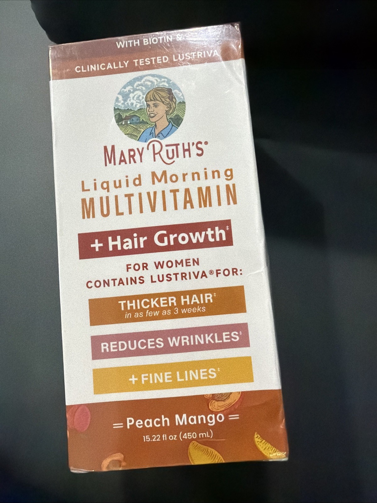MaryRuth’s Liquid Multivitamin Biotin B12 D3 Hair Growth PeachMango 15.22 fl oz!
