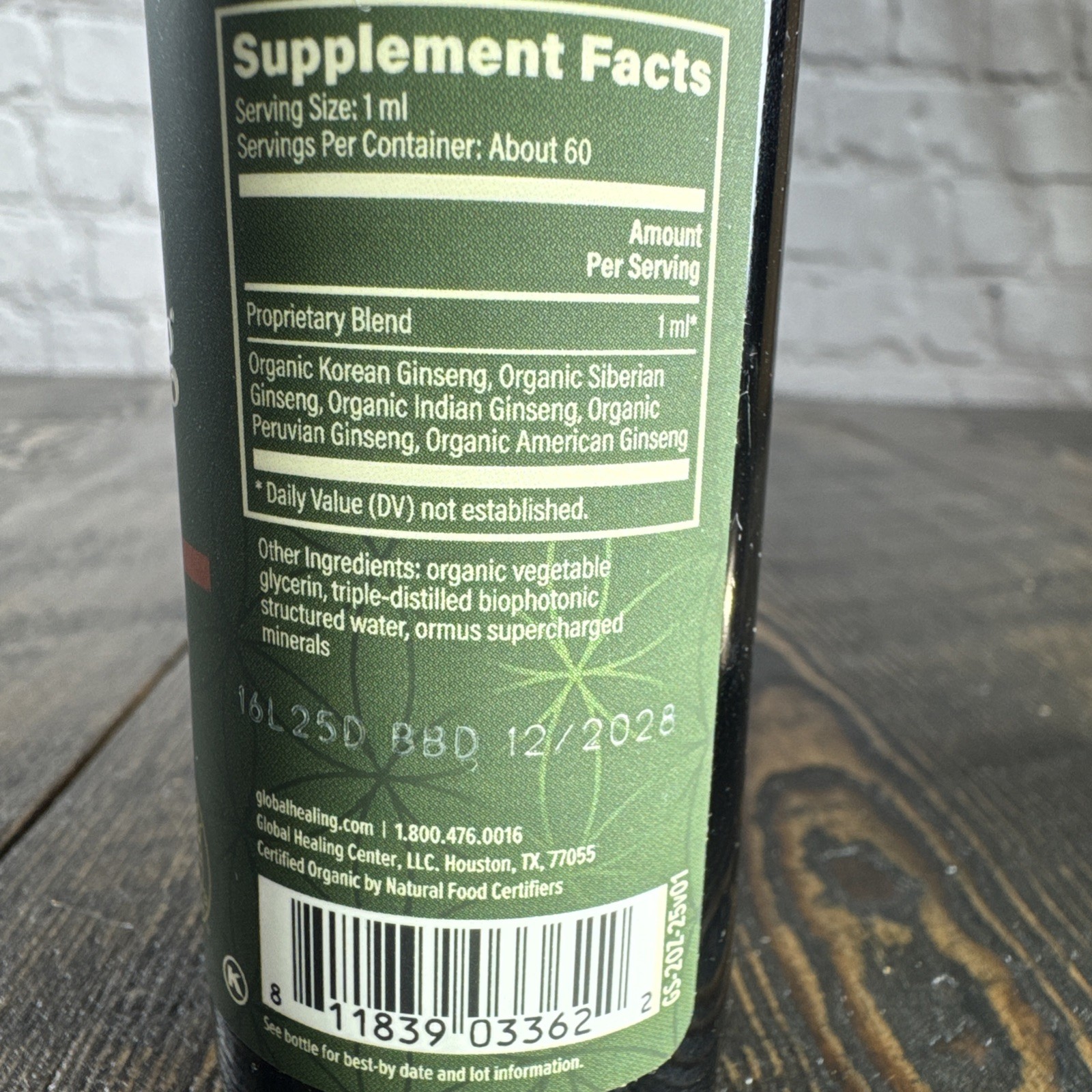 Global Healing 5 Ginseng 2 FL OZ Energy & Vitality
