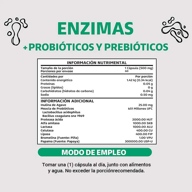 Enzymes +Probiotics and Prebiotics 120pcs,Promotes Intestinal and Overall Health