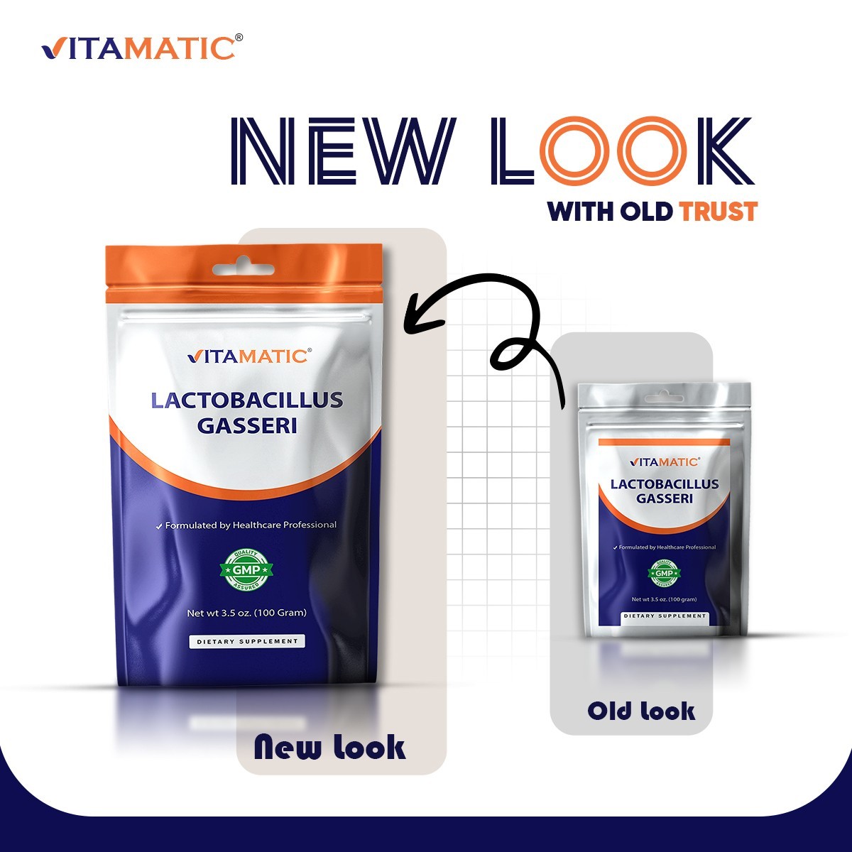 Vitamatic Lactobacillus Gasseri Probiotic Powder – Digestive Support 100 Gr