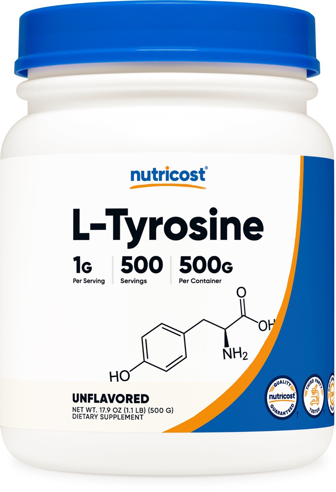 Nutricost L-Tyrosine Powder 500 Grams – Gluten Free & Non-GMO