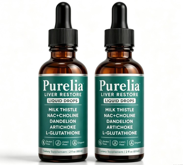 Purelia Liver Restore Drops – Complete Liver Detox Support Supplement 60ml 1-5x