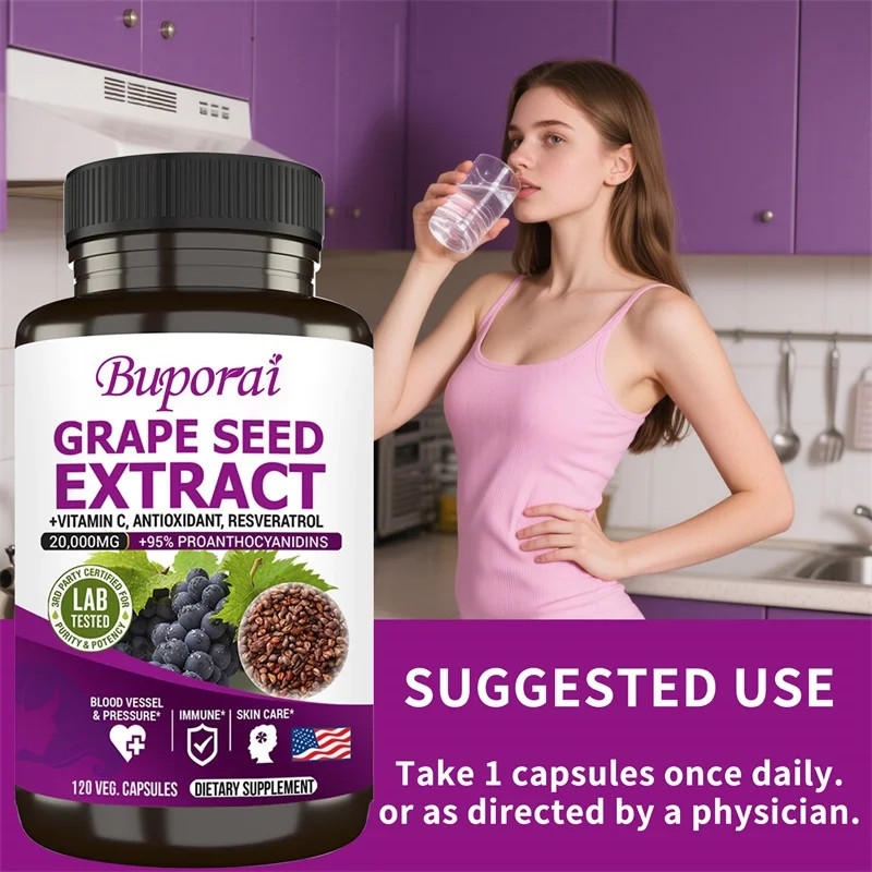Grape Seed Extract 240pcs, Anti-aging, Nutrient Absorption, Increase Collagen