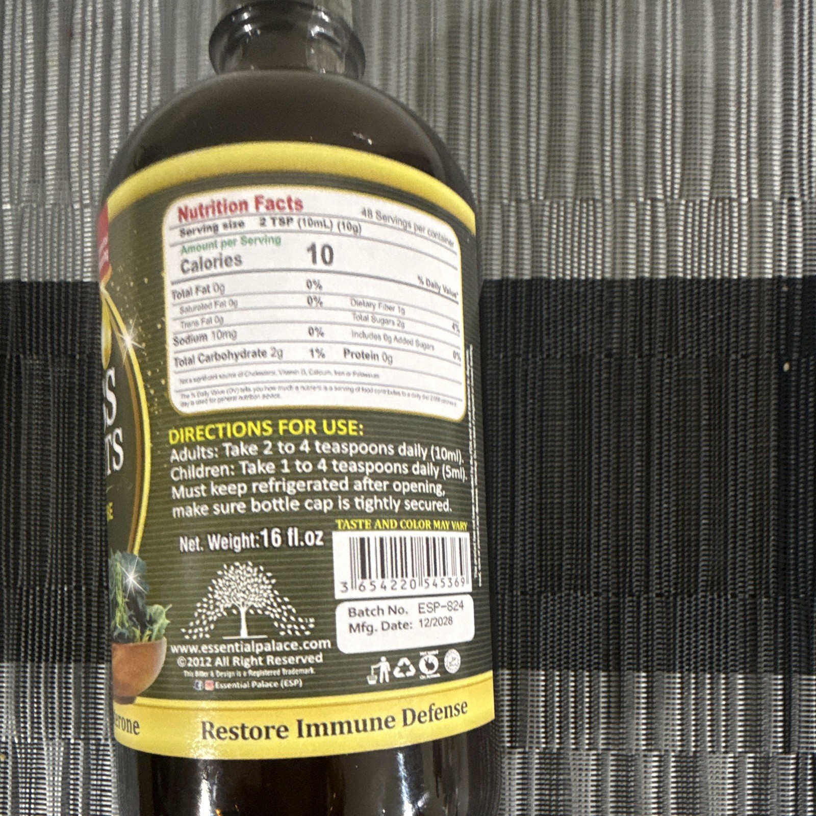 Essential Palace Bladderwrack Sea Moss Beet Root Liquid w/ Turmeric 16 fl oz