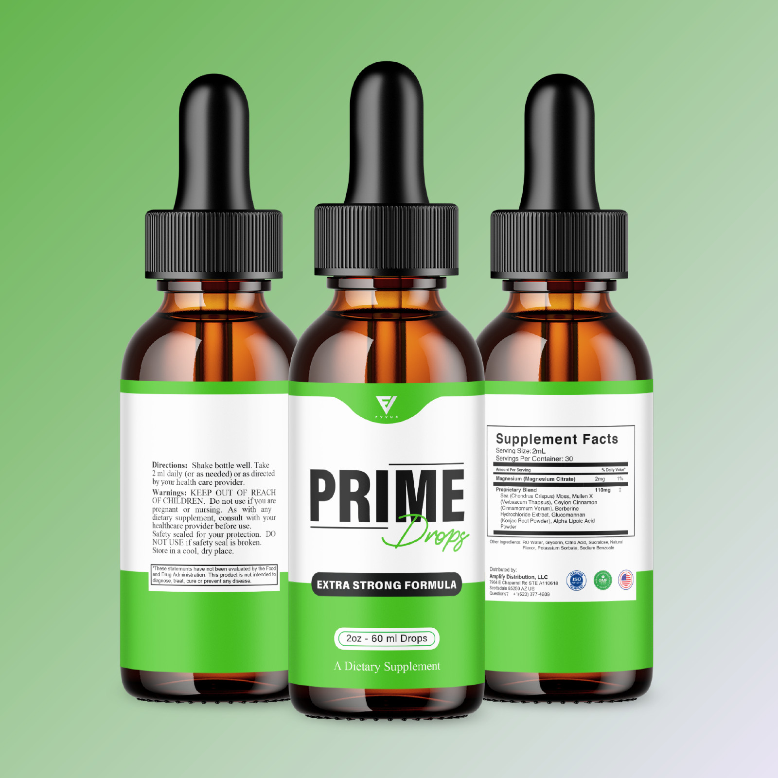 (5 Pack) Prime Drops Performance Support, Prime Advanced Daily Formula (10oz)