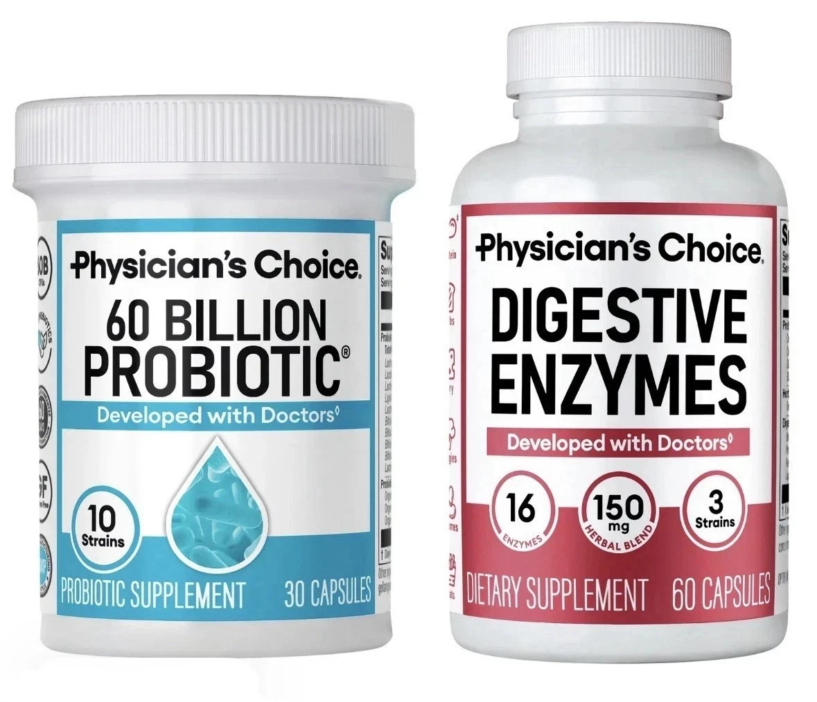 Physician’s Choice 60 Billion Probiotic & Digestive Enzymes Bundle USA SELLER-+