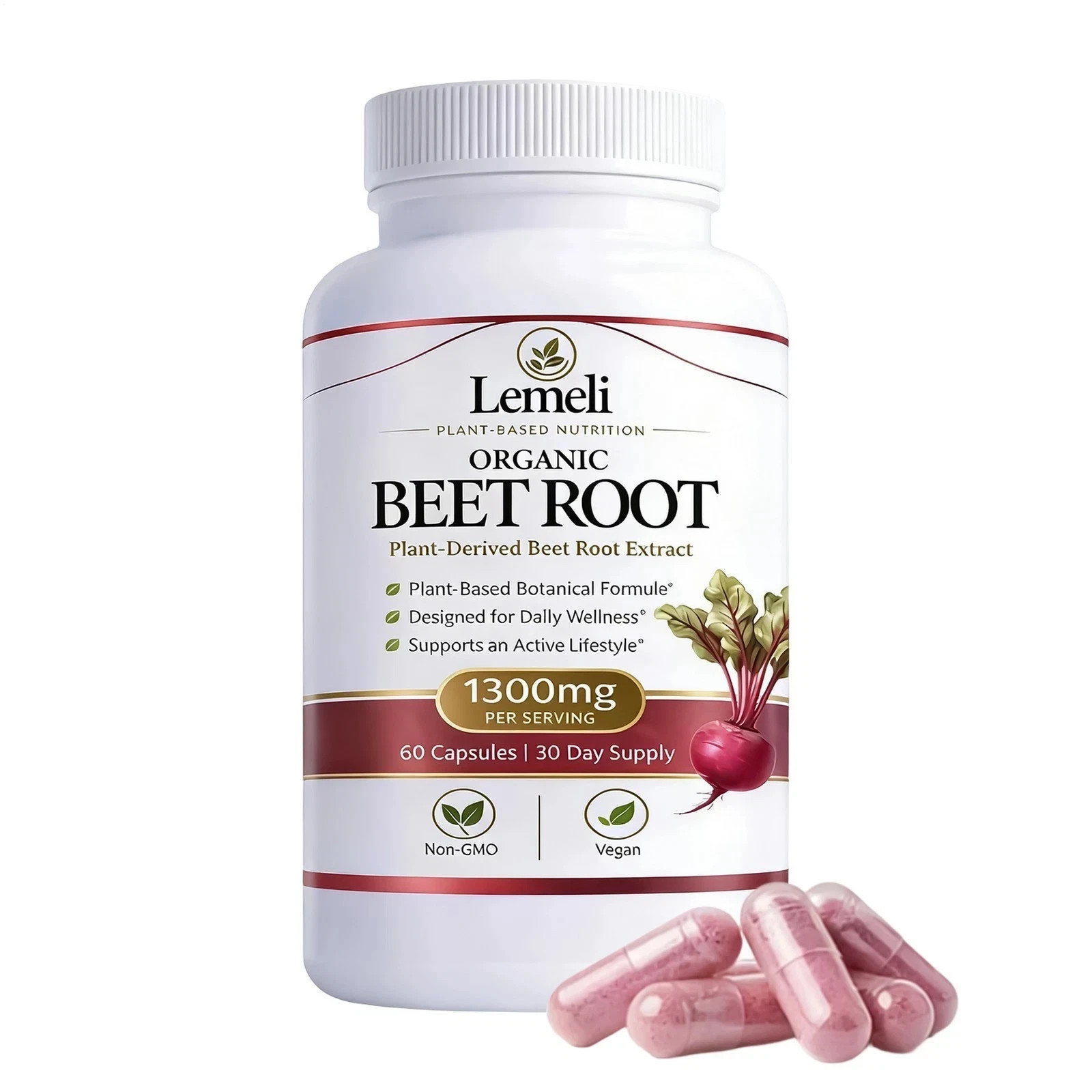 2pcs Lemeli Beetroot Plant-Based Daily Wellness Supplement – Antioxidant Blend