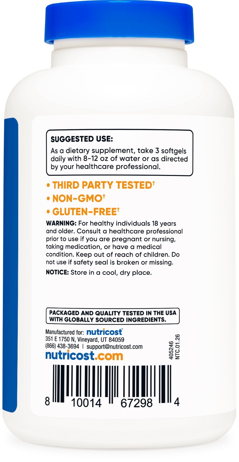 Nutricost Omega 3 Fish Oil – 2500MG, 120 Softgels (40 Serv) – 3x Strength