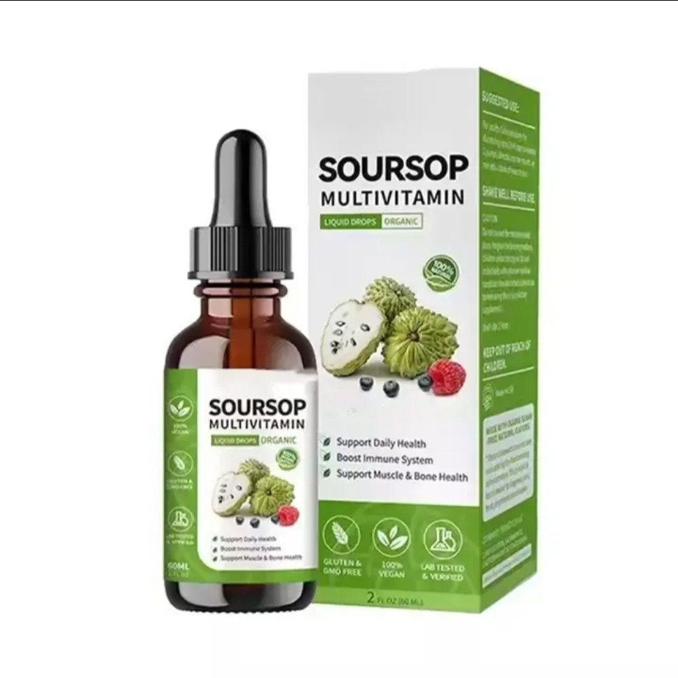 Soursop Multivitamin Liquid Drops 60ml | Organic Leaf Extract & Bitters Oil
